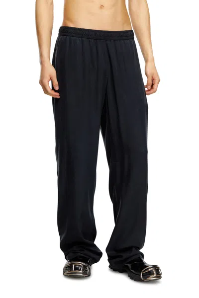 Diesel Pantaloni Con Coulisse In Twill Sfumato In Black