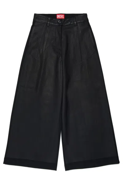 Diesel Kids' Formal Wide-leg Pants In Black