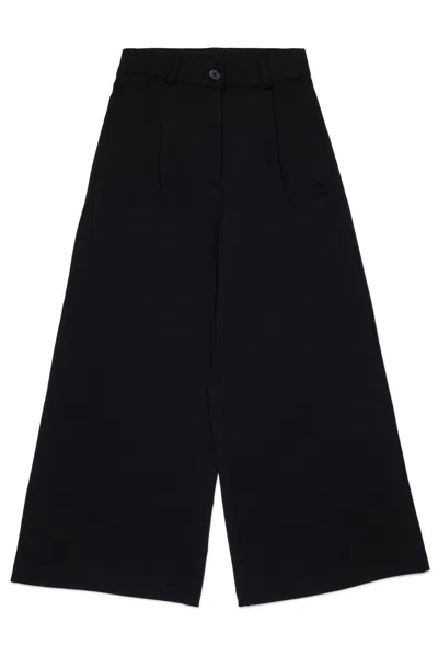 Diesel Kids' Formal Trousers With Oval D Logo In Black