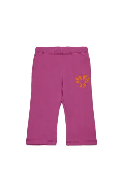 Diesel Kids' Pantaloni In Felpa Con Grafica  Heart In Purple