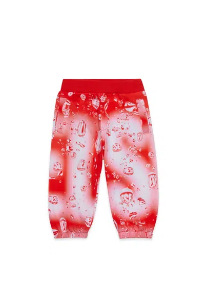 Diesel Pantaloni Jogger Allover Waterdrop  In Red
