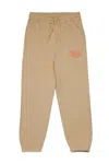 Diesel Pantaloni Jogger Con Logo Oval D Bicolor In Brown