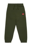 Diesel Kids Cotton Trackpants In Green