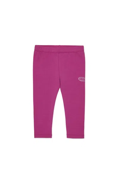 Diesel Kids' Pantaloni Leggings Con Stampa Oval D In Pink