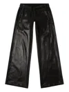 Diesel Faxu Leather Trousers In Black