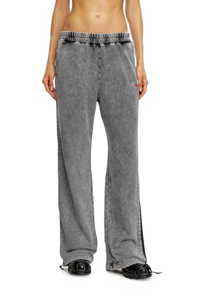Diesel Pantaloni Tuta Sfumati Con Zip Laterali In Grigio