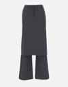 Diesel Hybrid Skirt-pants In Wool Blend In Grey