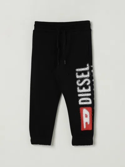 DIESEL PANTS DIESEL KIDS COLOR BLACK,432629002