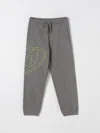 Diesel Fleece Jogger Pants With Maxi Oval D Logo In Grey