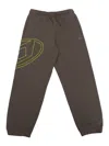 Diesel Fleece Jogger Pants With Maxi Oval D Logo In Grey