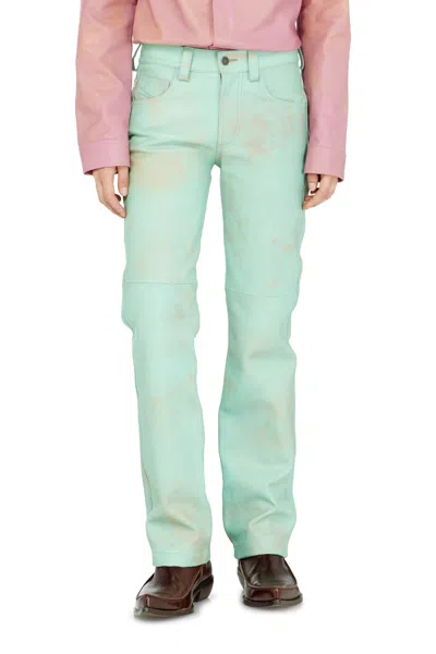 Diesel Pants In Treated Leather In Animal Print