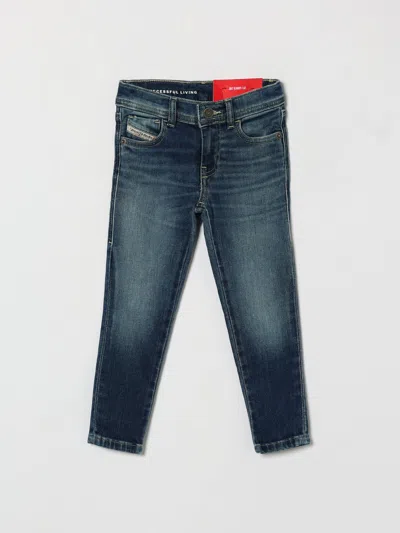 Diesel Pants Kids Color Denim In Animal Print