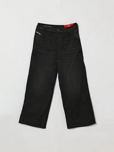 Diesel Pants Kids Color Denim In Black