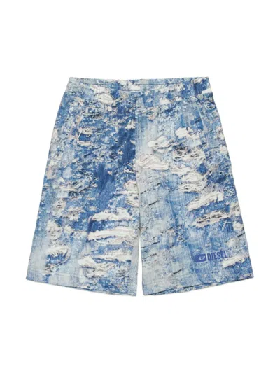 Diesel Kids' Parston Shorts In Blue