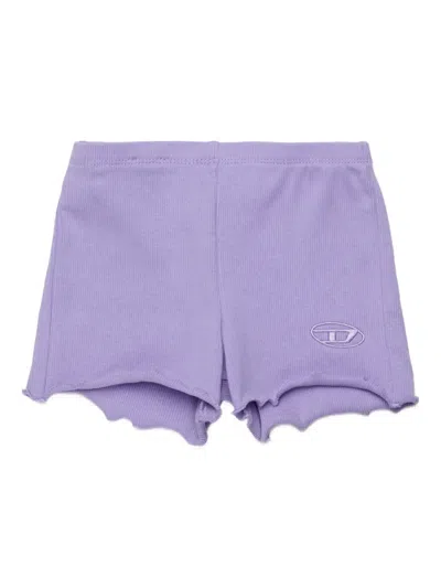 Diesel Babies' Paspyb Ribbed Shorts In Purple