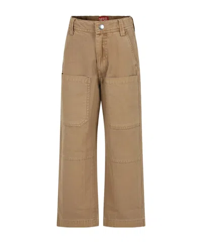 Diesel Patch Pocket Trousers In Brown