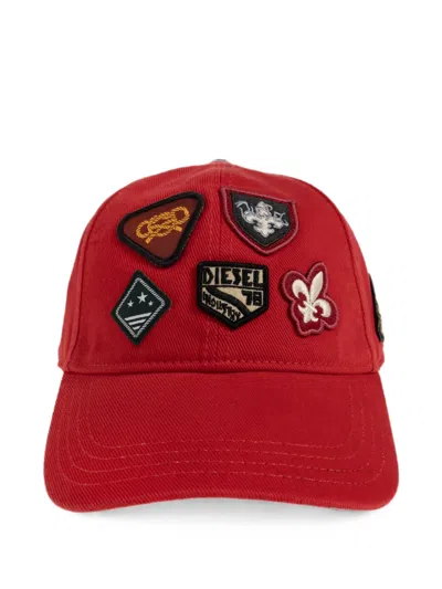 Diesel Patch-detail Cap In Red