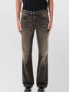 Diesel Patched Belt Loops Faded Five-pocket Trousers In Brown