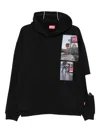 Diesel Graphic Print Hooded Sweater Kangaroo Pocket In Black