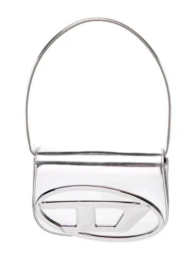 Pre-owned Diesel Patent Leather Top Handle Bag In Silver