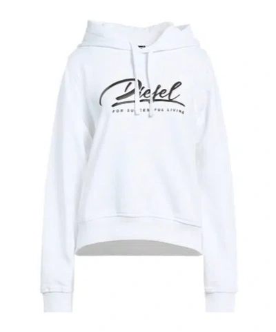 Diesel Patterned Hooded Sweatshirt In White