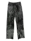 Diesel Wide Leg Velvet Trousers With Side Pockets In Black