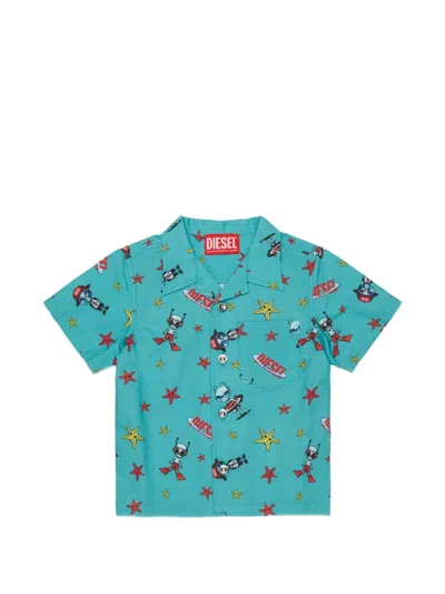 Diesel Babies' Gemustertes Hemd In Blue
