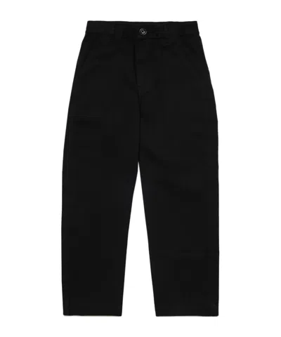 Diesel Kids' Pantaloni Chino In Gabardina In Black