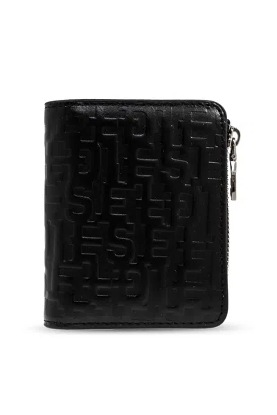 Diesel Pc Monogram Cardholder In Black