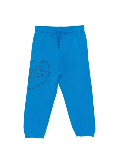 Diesel Kids' Pcircle Logo-graphic Tracksuit Bottoms In Blue