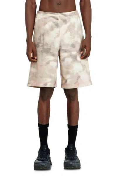Diesel Camouflage Cotton Fleece Shorts In Multi