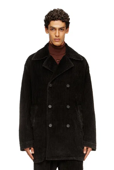 DIESEL PEA COAT IN TREATED CORDUROY