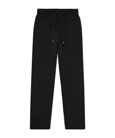 Diesel Peached Drawstring Cotton Track Pants In Black