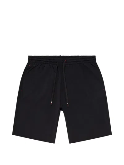 Diesel Peached Raw-edge Cotton Shorts In Animal Print