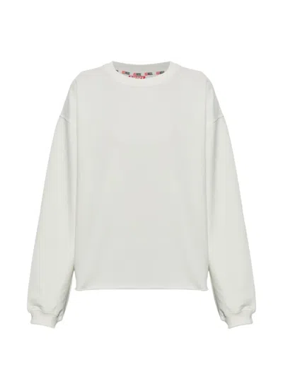 Diesel Peached Sweatshirt With Raw Hem In White