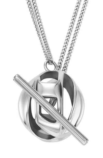 Diesel ® Pendant Necklace In Metallic