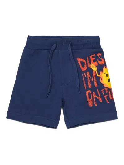 Diesel Babies' Pendb Graphic-print Shorts In Blue