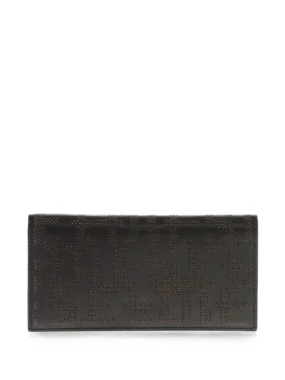 Diesel Perforated Logo Wallet In Brown
