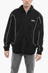 Diesel Perforated S-relax Hoodie With Contrast Embroidery In Black