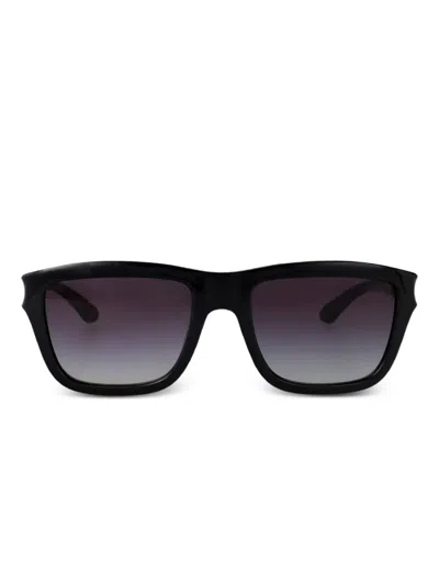 Diesel Perforated Square-frame Sunglasses In Black