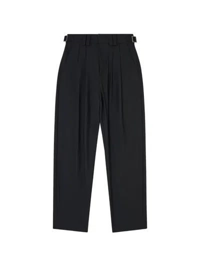 Diesel P-hit-cool Pleated Wide-leg Trousers In Black