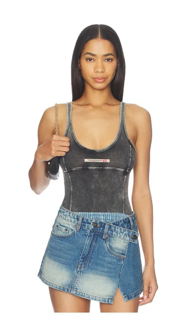 Diesel Phoebe Denim Bodysuit In Blue