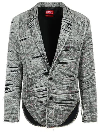 DIESEL DIESEL 'PHONIX' GREY COTTON BLEND BLAZER WOMEN