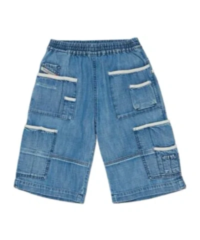 Diesel Piek Denim Shorts In Blue
