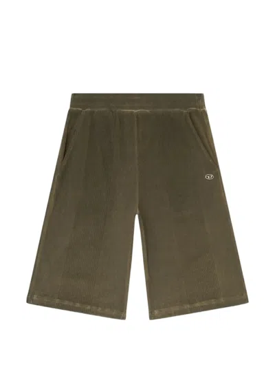 Diesel P-ier Jacquard-rib Shorts In Green