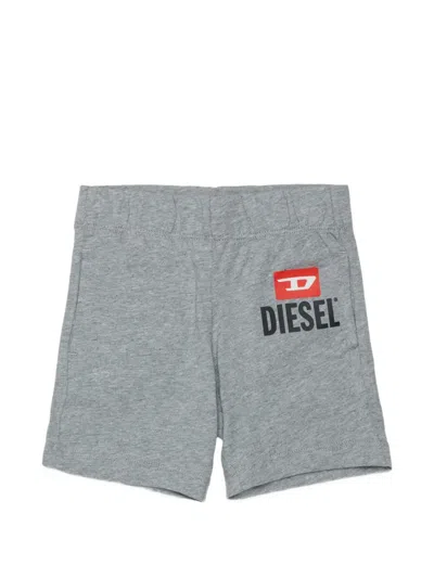 Diesel Babies' Pijersolb Logo-detail Shorts In Gray