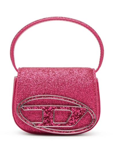 Diesel Pink 1dr Glitter Shoulder Bag