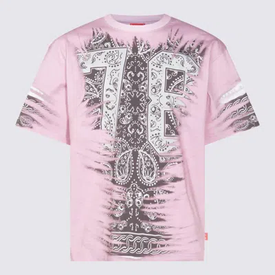 Diesel Pink And White Cotton T-shirt