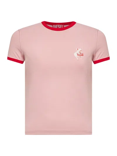 Diesel Women Pink Jersey T-uncuties-long-s12 T-shirt