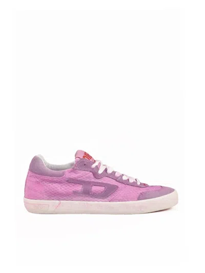 Diesel Pink Other-fibers Leather Sneakers In Purple